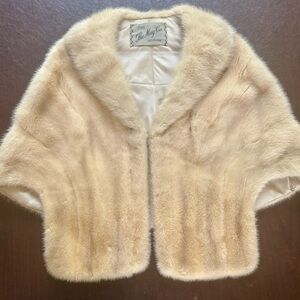 Vintage The May Company Cleveland Mink Fur Stole in Champagne